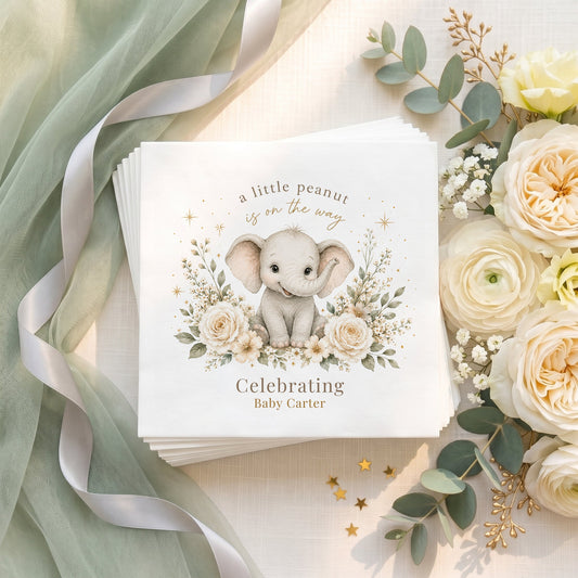 Little Peanut Personalized Baby Shower Napkins - Pretty Gifted