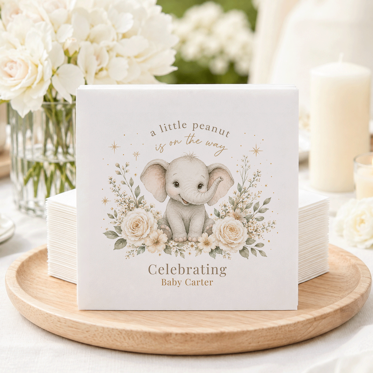 Little Peanut Personalized Baby Shower Napkins - Pretty Gifted