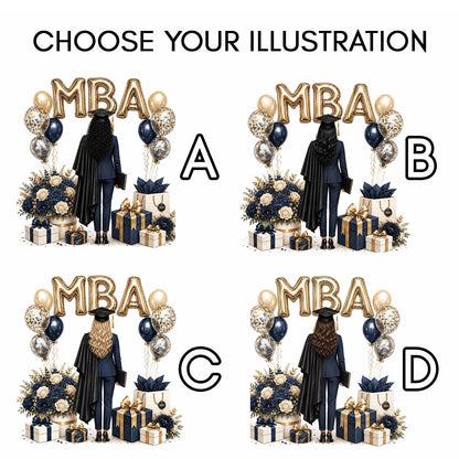 MBA Graduation Card, Personalized Business Grad Gift - Pretty Gifted