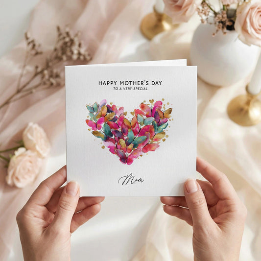 Mother's Day Card, Butterfly Heart Personalized Mom Gift - Pretty Gifted