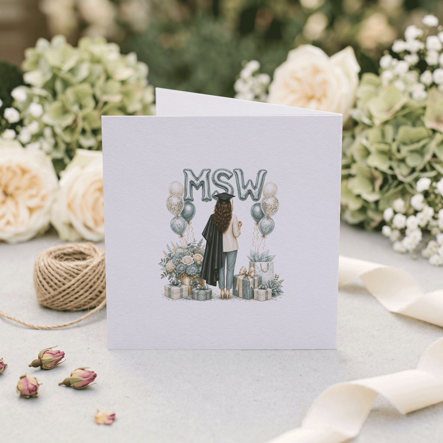MSW Graduation Card, Personalized Social Work Grad Gift - Pretty Gifted