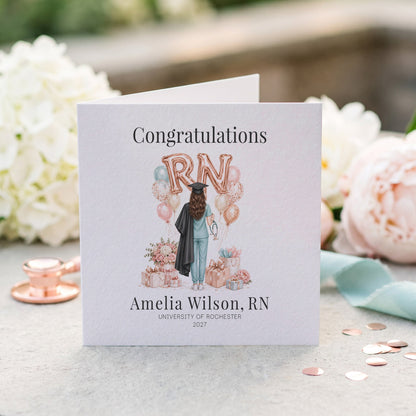 Nurse Graduation Card | Personalized New RN Grad Gift - Pretty Gifted