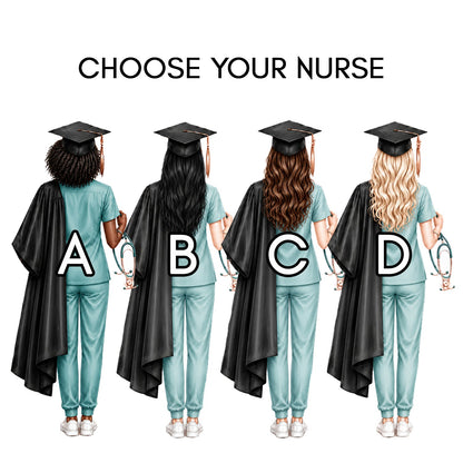 Nurse Graduation Card | Personalized New RN Grad Gift - Pretty Gifted