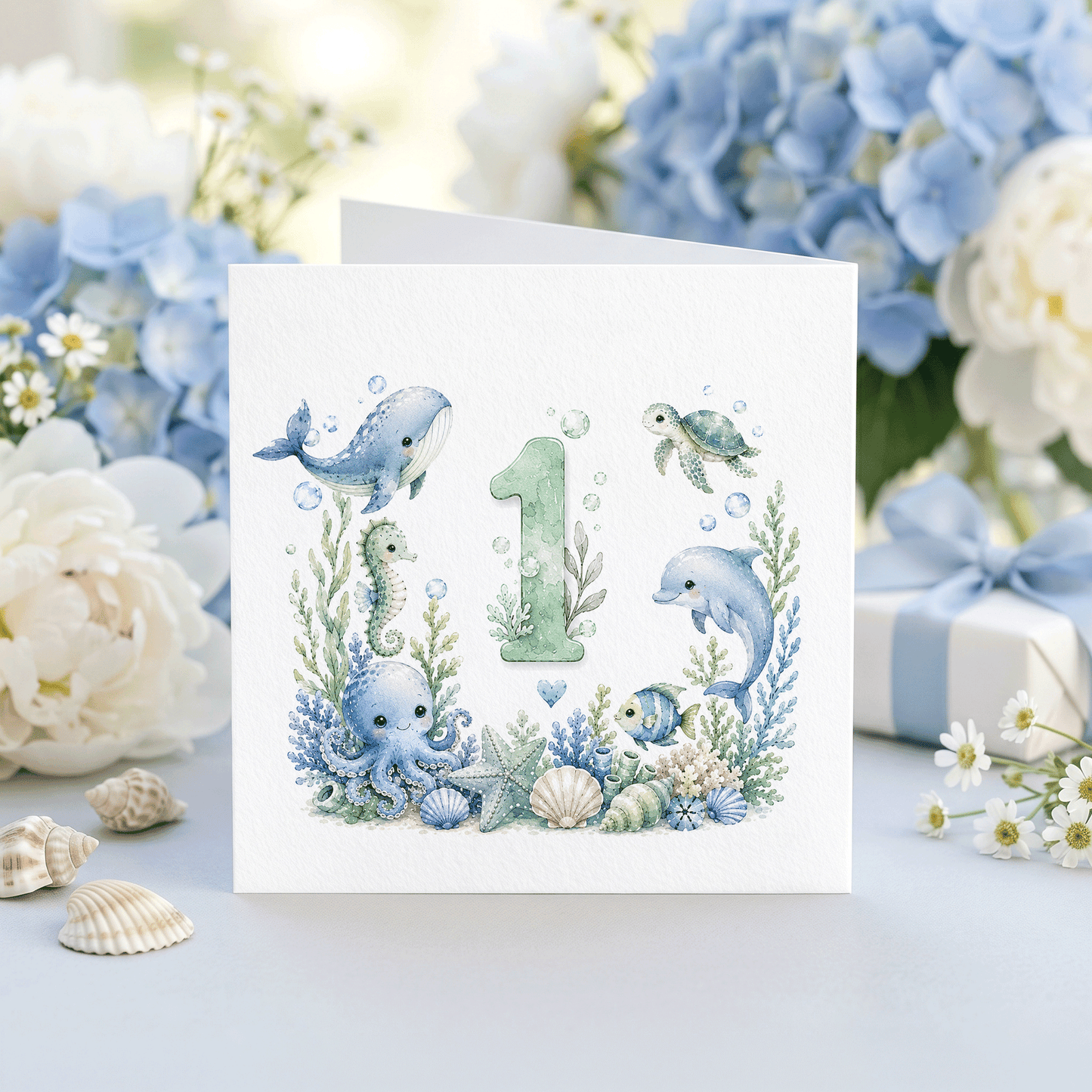 Ocean Birthday Card for Boys, Personalized Any Age - Pretty Gifted
