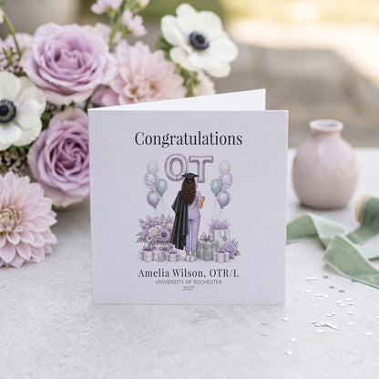 OT Graduation Card, Personalized OTR/L Therapist Gift - Pretty Gifted