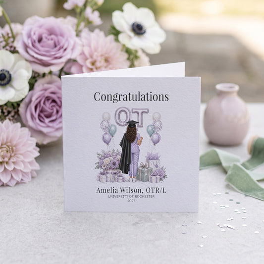 OT Graduation Card, Personalized OTR/L Therapist Gift - Pretty Gifted