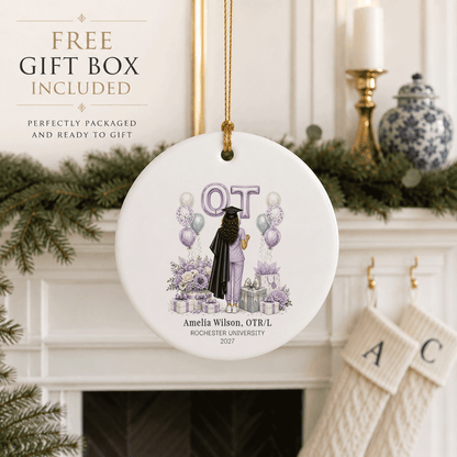 OT Graduation Ornament, Personalized OTR/L Keepsake - Pretty Gifted