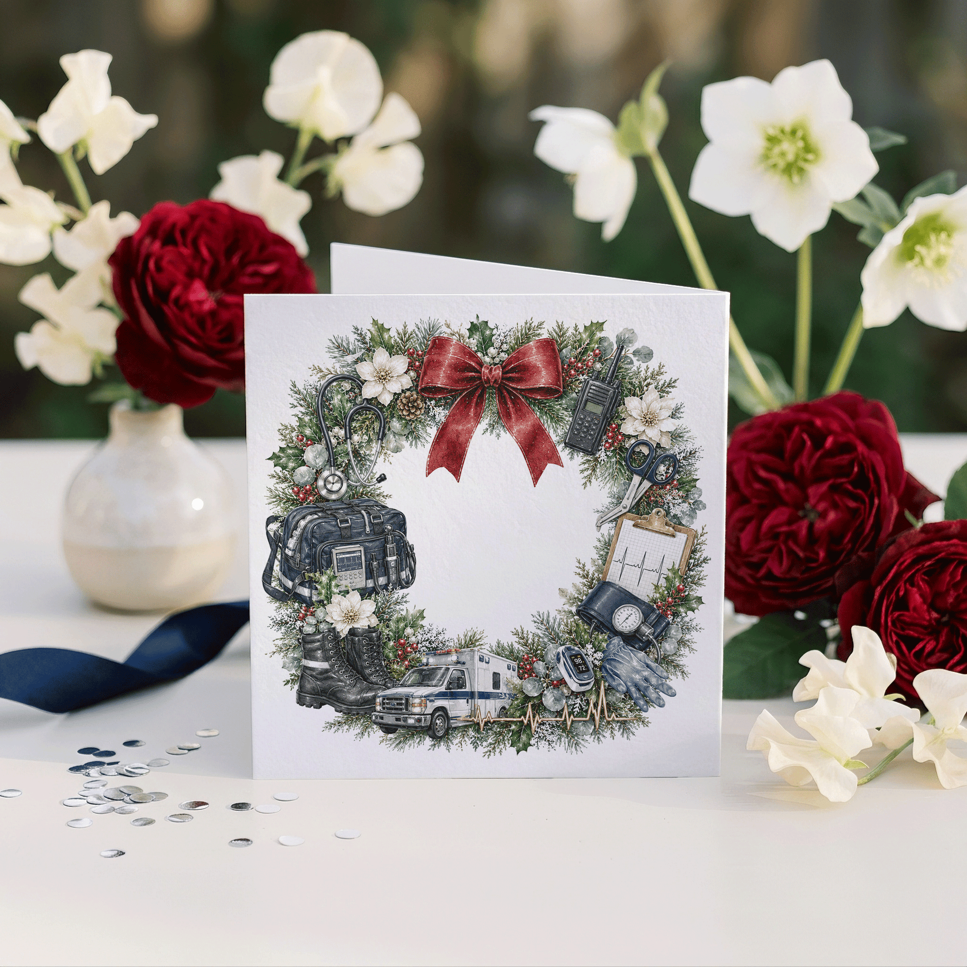 Paramedic Christmas Card, Personalized EMT Keepsake Gift - Pretty Gifted