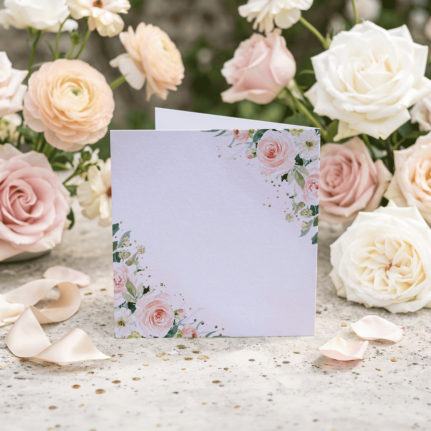 Peach and Gold Floral 55th Birthday Card with Custom Name - Pretty Gifted