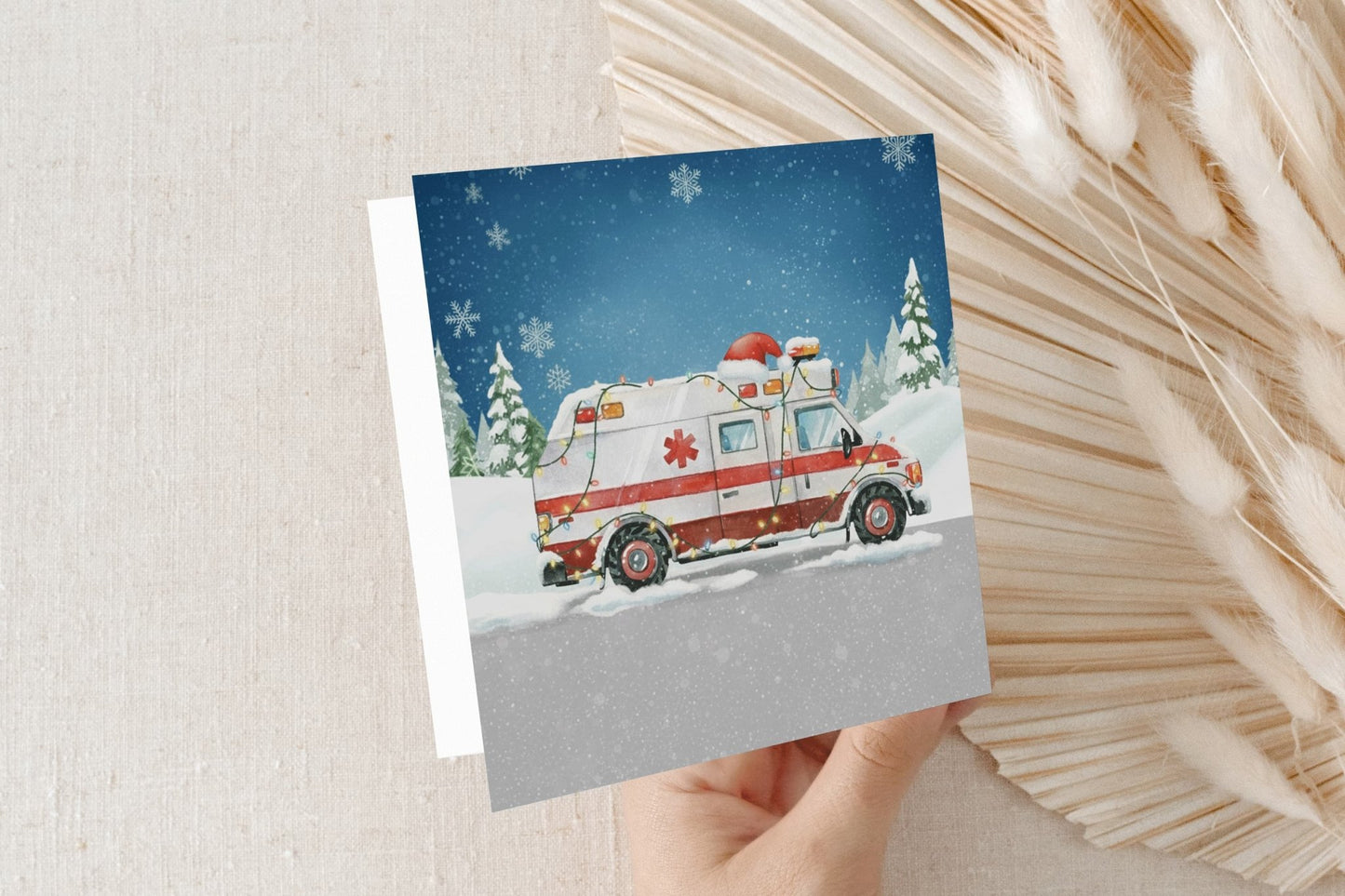 Personalized Ambulance Christmas Card, Boys Kids Gift - Pretty Gifted