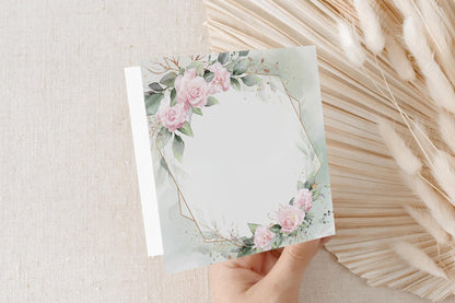 Personalized Blush Graduation Card, Gold Geometric Frame - Pretty Gifted