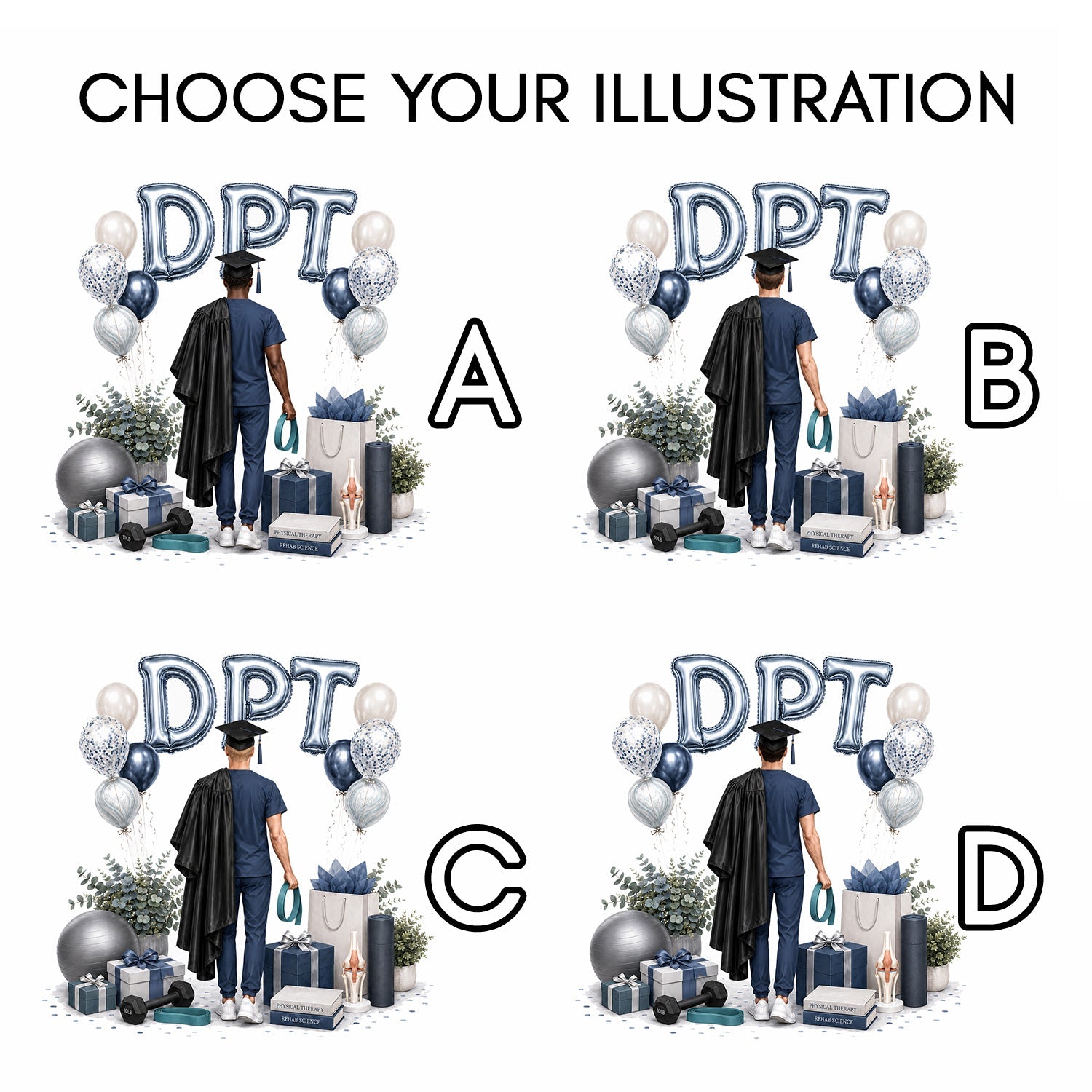 Personalized DPT Graduation Card for Physical Therapist - Pretty Gifted