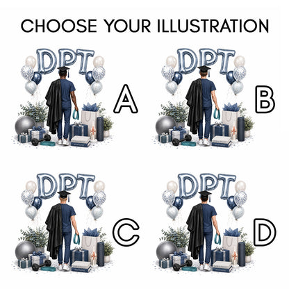 Personalized DPT Graduation Card for Physical Therapist - Pretty Gifted
