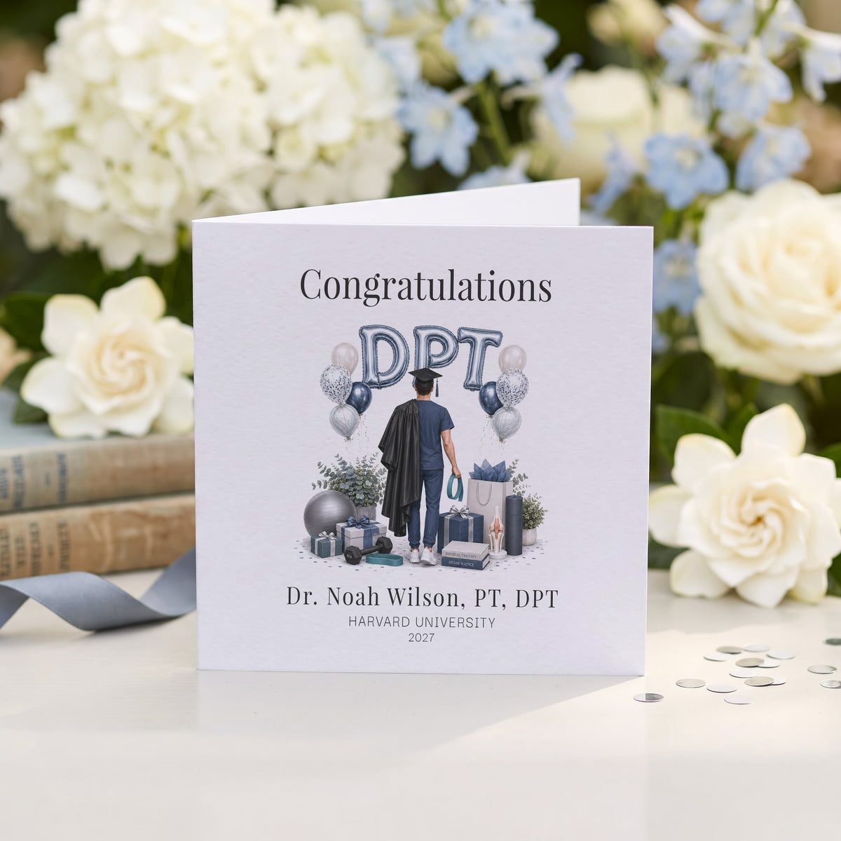 Personalized DPT Graduation Card for Physical Therapist - Pretty Gifted