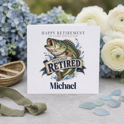 Personalized Fishing Retirement Card for Dad - Pretty Gifted