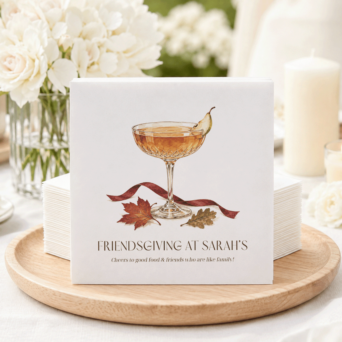 Personalized Friendsgiving Cocktail Napkins - Pretty Gifted