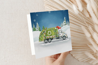 Personalized Garbage Truck Christmas Card, Boys Kids Gift - Pretty Gifted