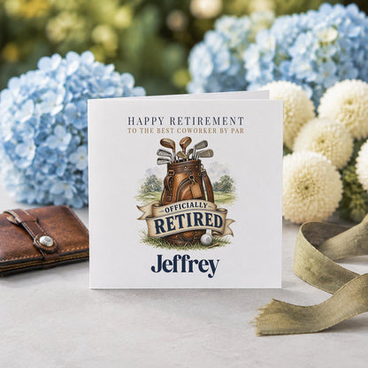 Personalized Golf Retirement Card for Coworker - Pretty Gifted