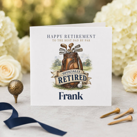 Personalized Golf Retirement Card for Dad - Pretty Gifted