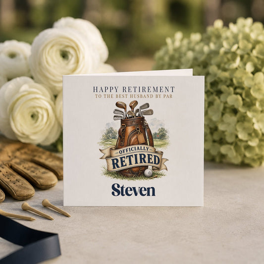 Personalized Golf Retirement Card for Husband - Pretty Gifted