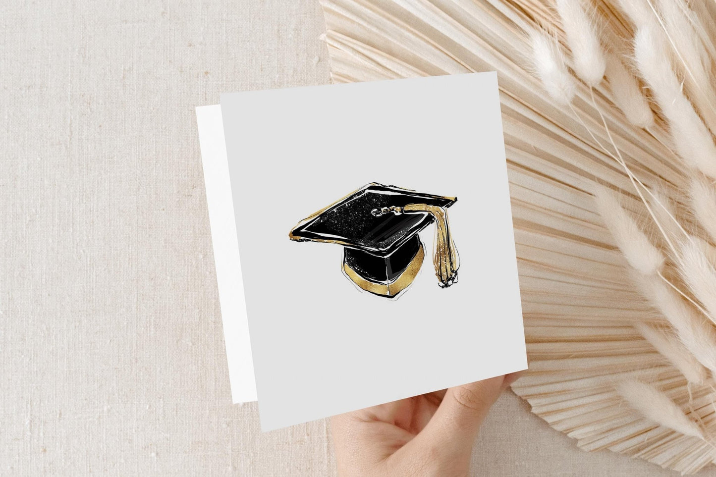 Personalized Graduation Card, Gold Grad Cap Gift - Pretty Gifted