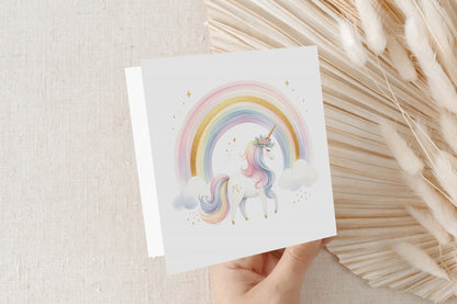 Personalized Granddaughter Unicorn Birthday Card, Rainbow Gift - Pretty Gifted