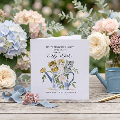 Personalized Meowther’s Day Watering Can Cat Mom Card - Pretty Gifted