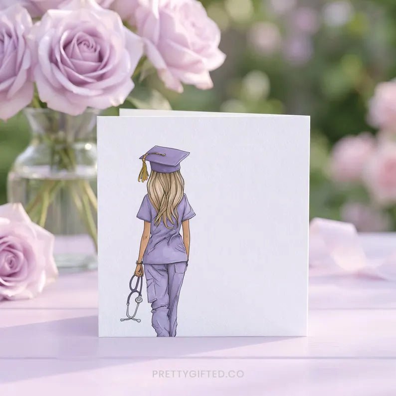 Personalized Nurse Graduation Card – Custom Nursing School Graduation Card for Her - Pretty Gifted