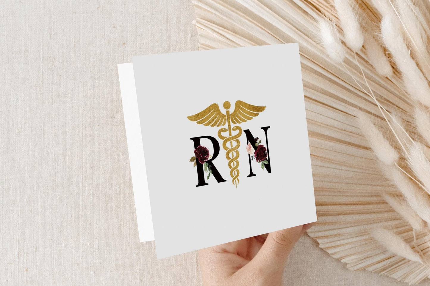 Personalized Nurse Graduation Card, RN Floral Gift - Pretty Gifted