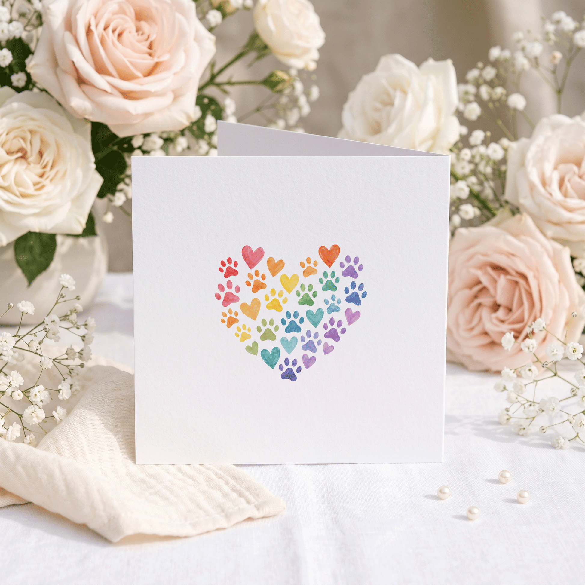 Personalized Pet Sympathy Card | Rainbow Bridge Loss of Dog or Cat Keepsake - Pretty Gifted