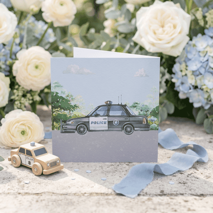 Personalized Police Car Birthday Card with Custom Age - Pretty Gifted