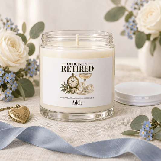 Personalized Retirement Candle | Officially Retired Gift - Pretty Gifted