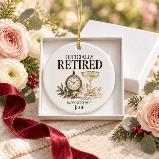 Personalized Retirement Ornament | Officially Retired - Pretty Gifted