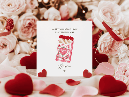 Personalized Valentines Card, Perfect Match Keepsake Gift for Her - Pretty Gifted