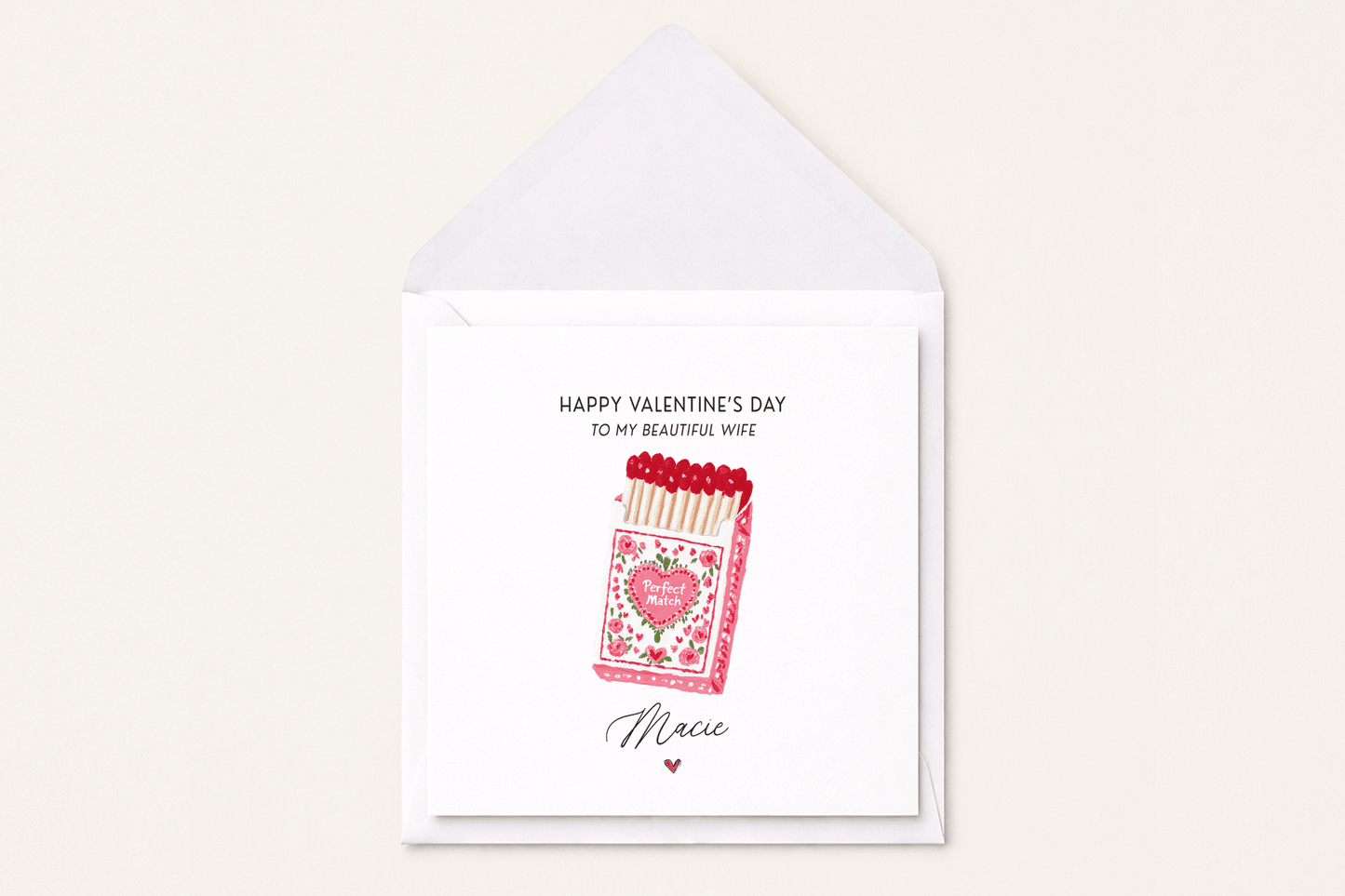 Personalized Valentines Card, Perfect Match Keepsake Gift for Her - Pretty Gifted
