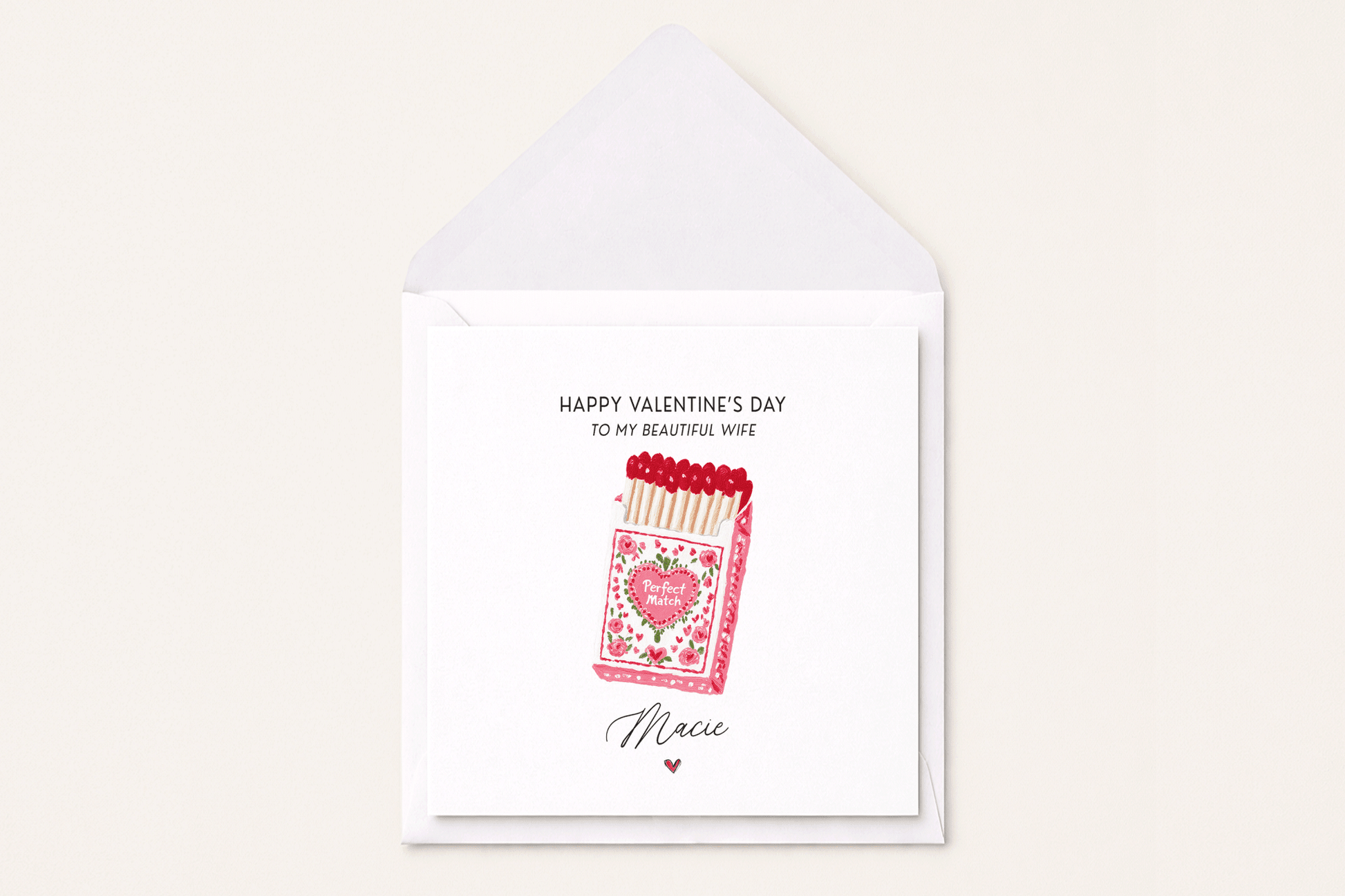 Personalized Valentines Card, Perfect Match Keepsake Gift for Her - Pretty Gifted