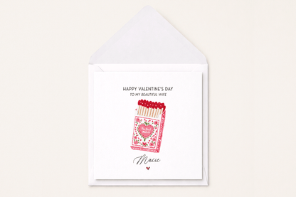 Personalized Valentines Card, Perfect Match Keepsake Gift for Her - Pretty Gifted