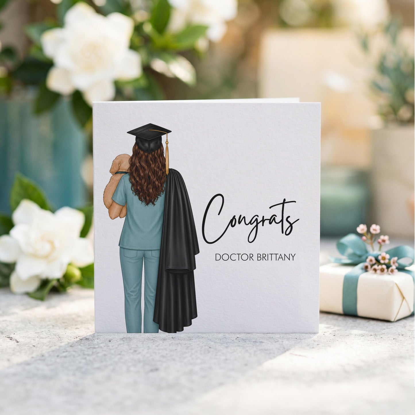 Personalized Vet Graduation Card for New Veterinarian, Congrats Vet School Grad - Pretty Gifted