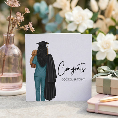 Personalized Vet Graduation Card for New Veterinarian, Congrats Vet School Grad - Pretty Gifted