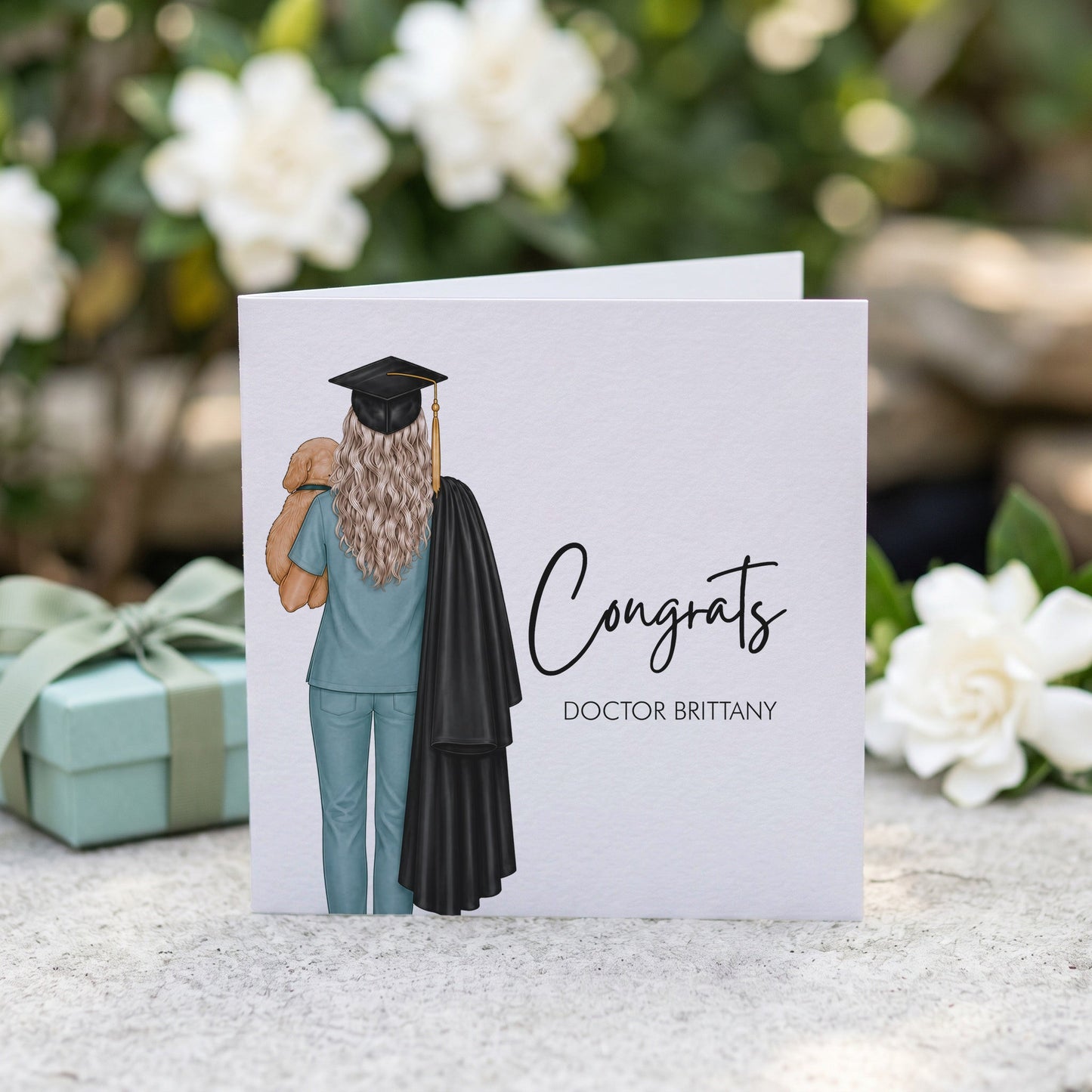 Personalized Vet Graduation Card for New Veterinarian, Congrats Vet School Grad - Pretty Gifted