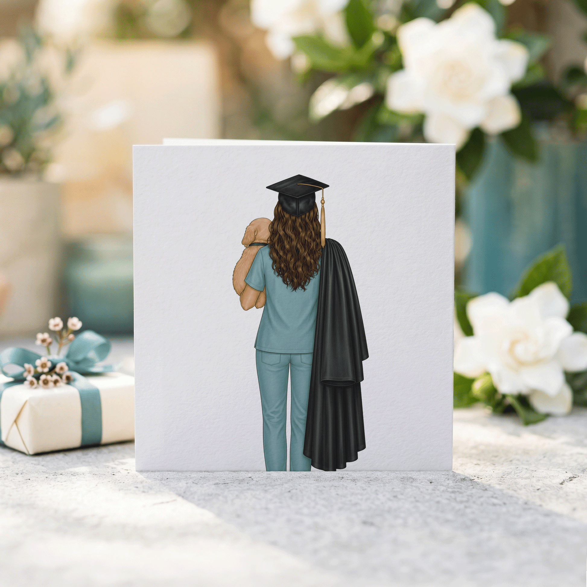 Personalized Vet Graduation Card for New Veterinarian, Congrats Vet School Grad - Pretty Gifted