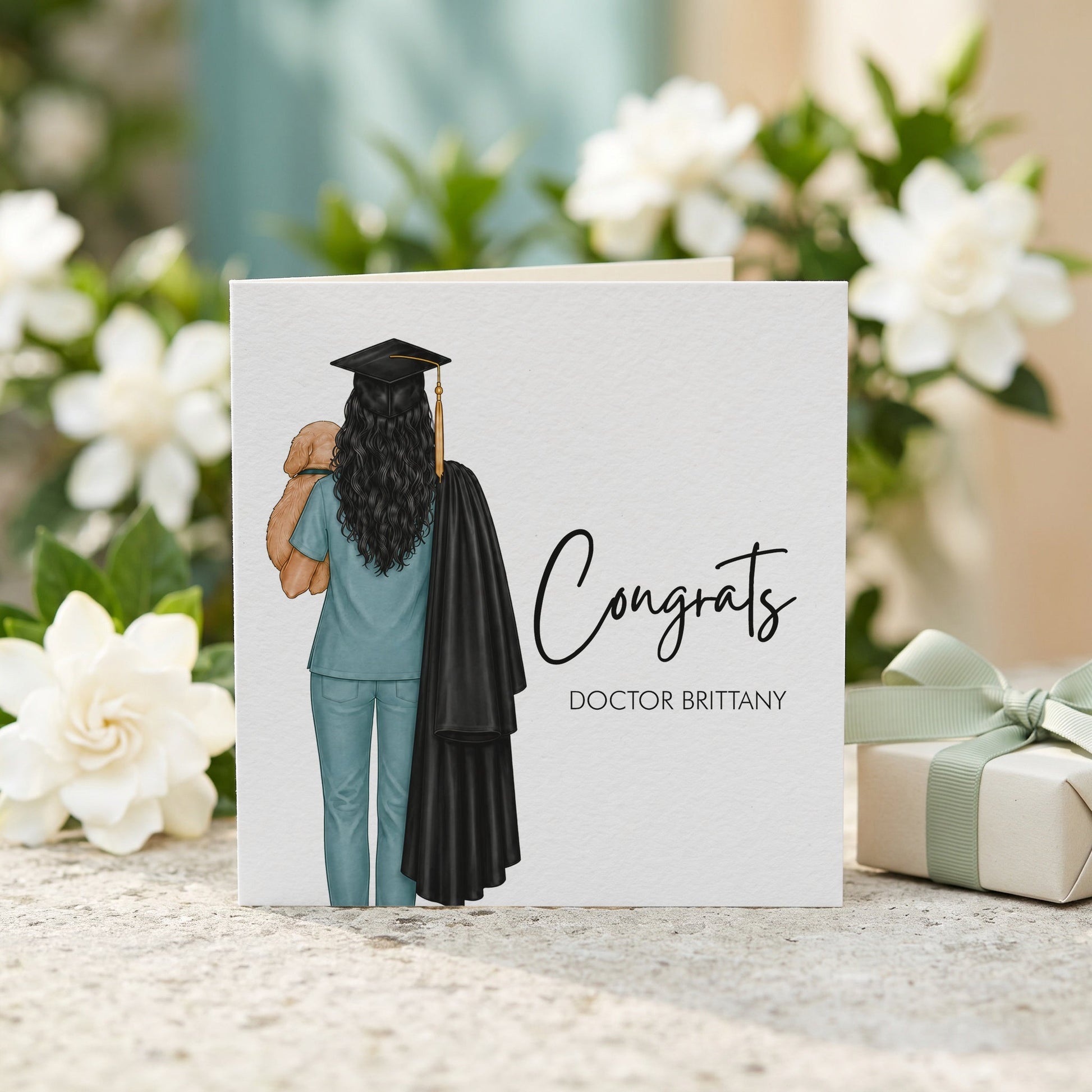 Personalized Vet Graduation Card for New Veterinarian, Congrats Vet School Grad - Pretty Gifted