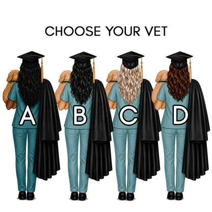 Personalized Vet Graduation Card for New Veterinarian, Congrats Vet School Grad - Pretty Gifted