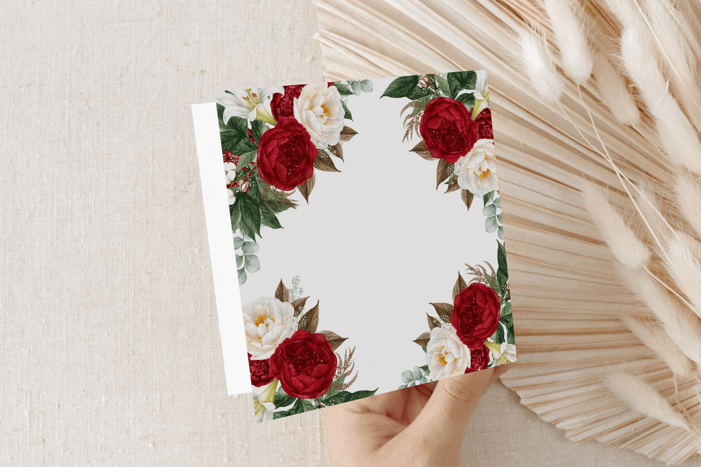 Personalized Wedding Card, Burgundy Floral Couple Keepsake - Pretty Gifted