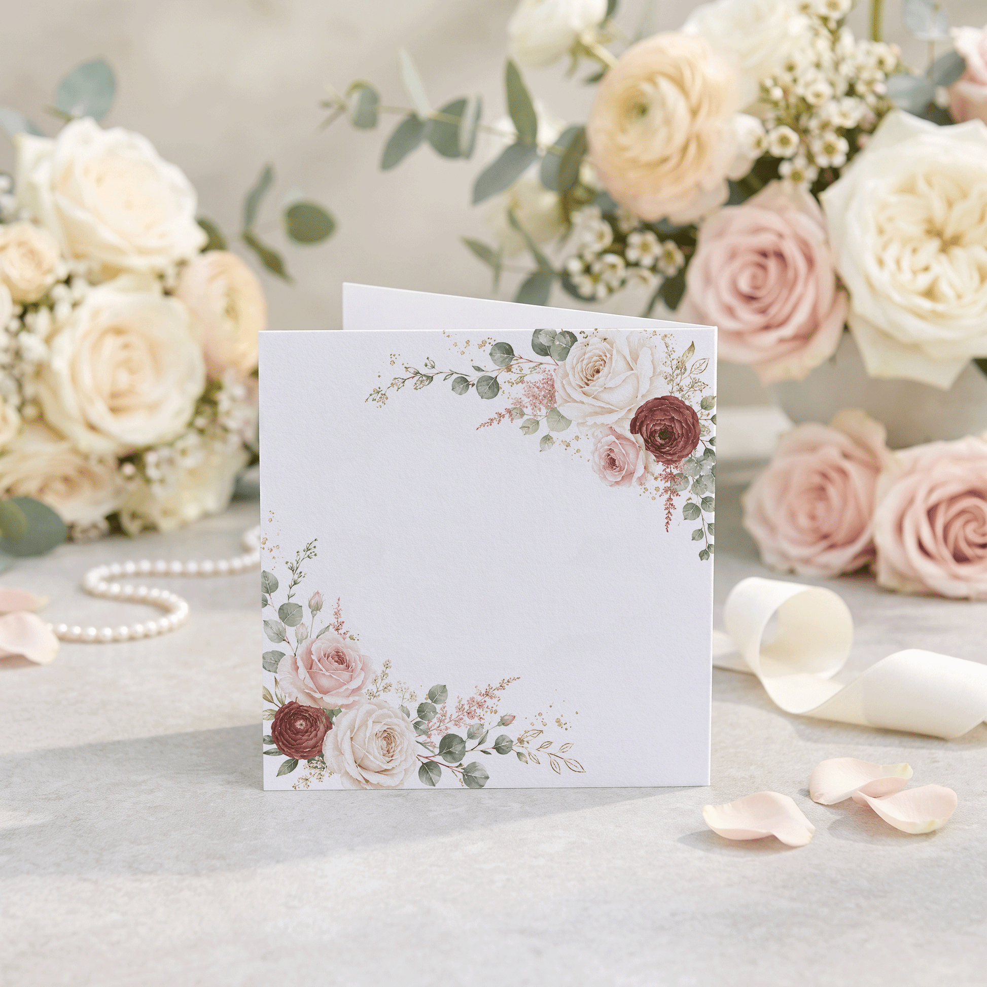 Personalized Wedding Card – Elegant Floral Congratulations on Your Wedding Day Card - Pretty Gifted