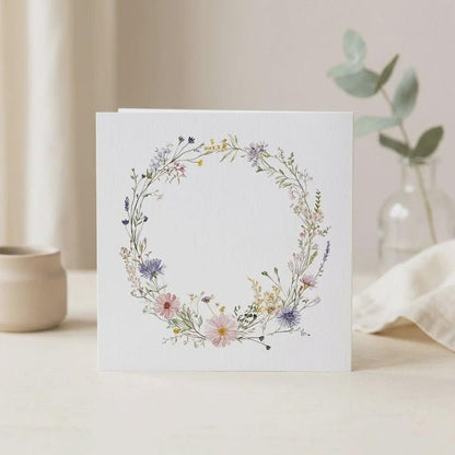 Personalized Wildflower Baby Girl Card – Custom Floral New Baby Card with Name and Birth Date - Pretty Gifted