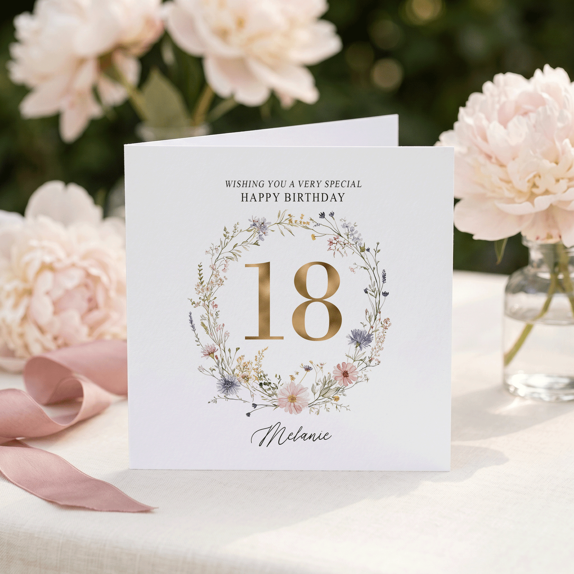Personalized Wildflower Birthday Card