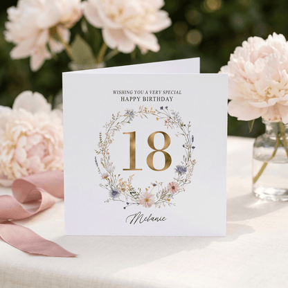 Personalized Wildflower Birthday Card