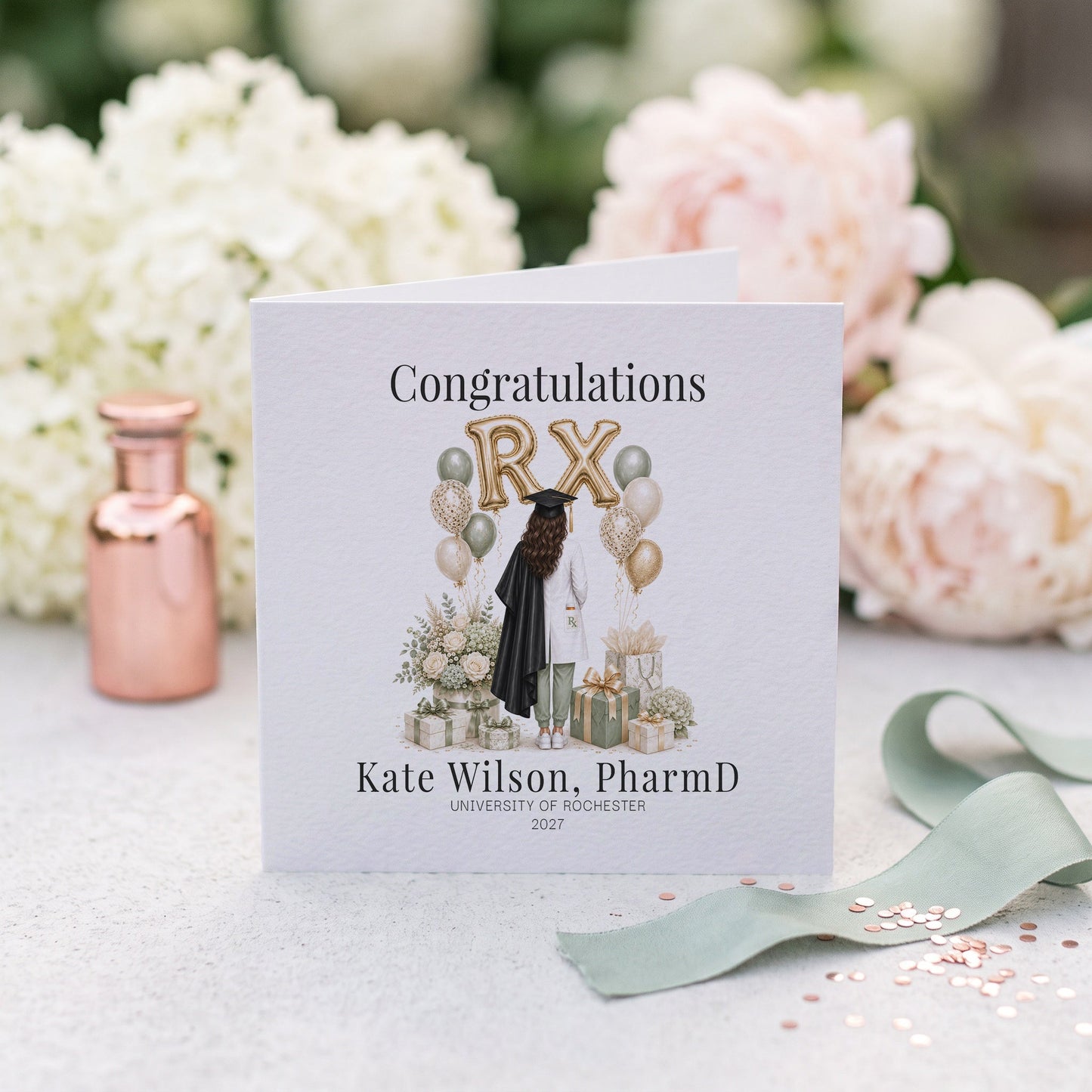 Pharmacist Graduation Card | Personalized PharmD RX Grad Gift - Pretty Gifted