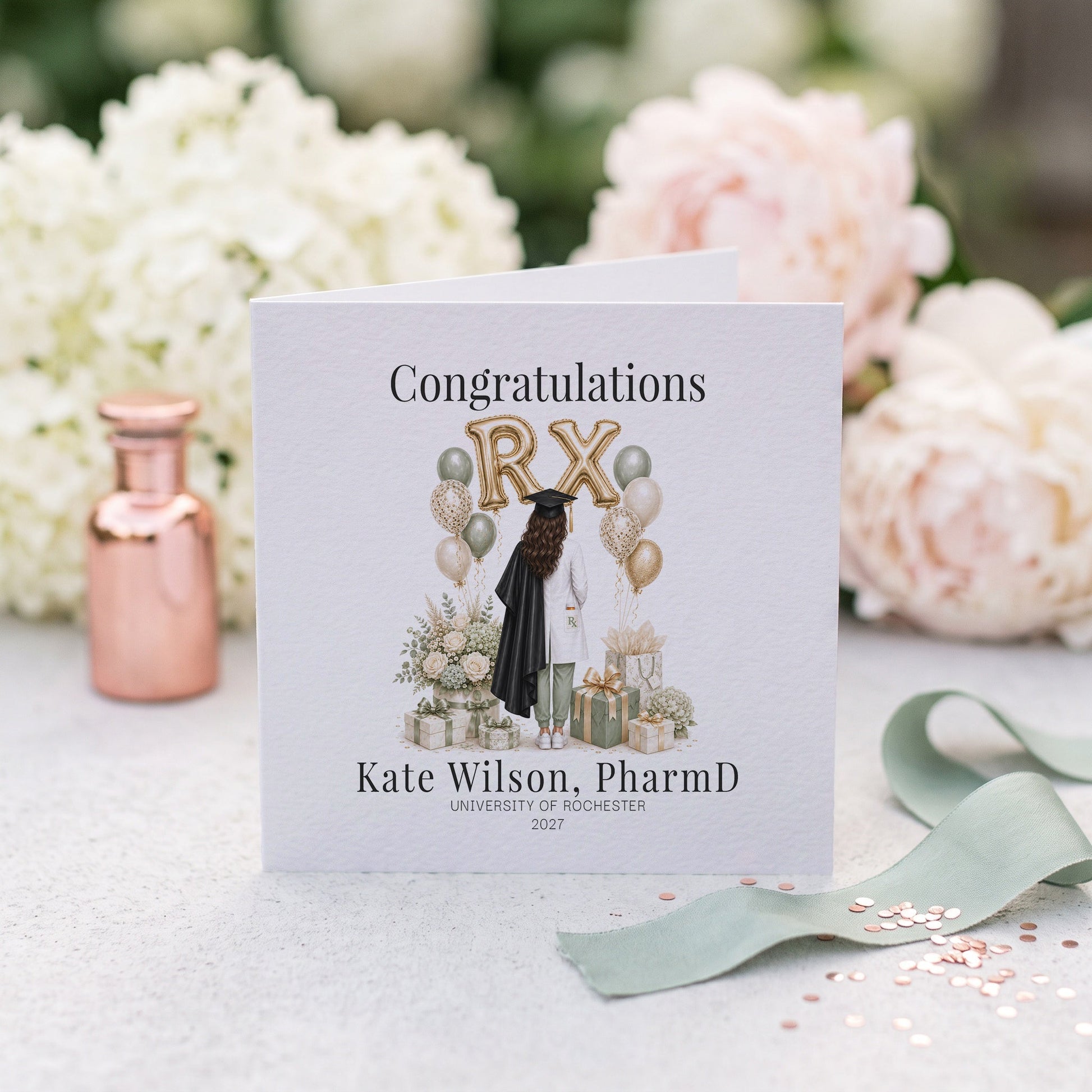Pharmacist Graduation Card | Personalized PharmD RX Grad Gift - Pretty Gifted